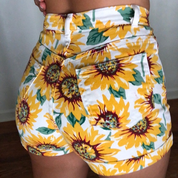 high waisted sunflower shorts